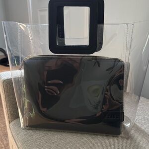 STAUD Clear Tote with Black Pouch